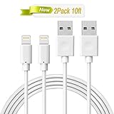 iPhone Cord, MarchPower 2 Pack 10ft Lightning to USB Cable, iPhone Lightning Cable for iPhone SE 6s Plus 6 5s 5c 5 iPad Air mini 4th Gen iPod nano touch (White)