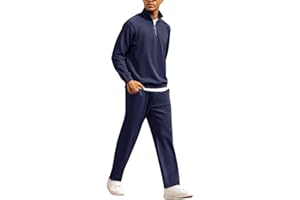 COOFANDY Men's Tracksuit 2 Piece Relaxed Fit Half-zip Sweatsuits Athletic Running Jogging Suit Sets