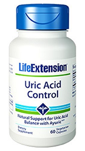 life extension Uric Acid Control 60 vegetarian capsules (2) bottles by l Extension