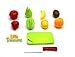 Little Treasures Cutting Fruit Set Chopping Board and Toy Fruit Features 2 Piece Pretend Cut in Half Fruits & Cutting Board with Pretend Chopping Knife