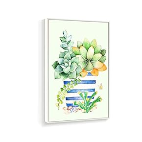 Framed Home Artwork Succulent Plant for Living Room Bedroom