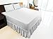 Bed Ruffle Skirt (King, White) Brushed Microfiber Bed Wrap with Platform - Easy Fit Gathered Style 3 Sided Coverage by Utopia Bedding