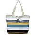 Women Love Bags,Pocciol Lady Canvas Stripes Colored Shopping Handbag Shoulder Bag Convenient Tote Purse (Khaki)