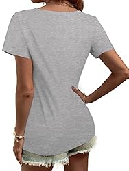 Elesomo Womens Tshirts Short Sleeve V Neck Tee Tops