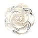 JanKuo Jewelry Carved Mother of Pearl Flower with CZ Cocktail Ring with Gift Box. (8)