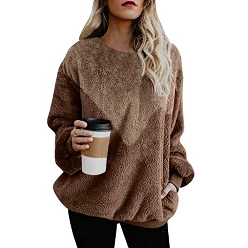 KYLEON Women's Sweatshirt Casual Oversized Sherpa Fuzzy Fleece