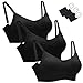 Women's Adjustable Seamless Nursing Bra Push Up Comfort Sleep Bralette,XL,3PCS/Pack(Black)