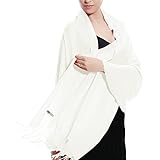 Pashmina Wedding Large Soft Plain Shawl/Wrap/Scarf for Women (Cream)