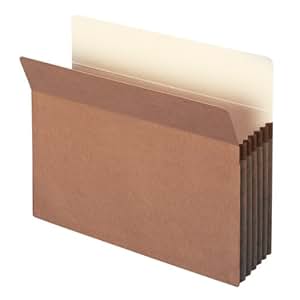 Photo 1 of Smead Pockets, Letter Size, Straight Cut, 5-1/4-inch Expansion, Rollover Tyvek At Top-reinforced Sides, Redrope, 50 Per Carton (73810)
