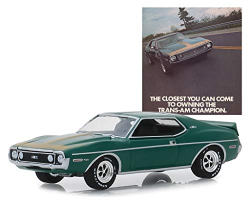 1972 AMC Javelin AMX Green The Closest You Can Come to Owning The Trans-Am Champion Vintage Ad Cars 1/64 Diecast Model Car by Greenlight 39020 D