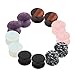 TOPBRIGHT 6 Pair / 12 Pieces Set Natural Mixed Stone Plug Double Flared Flesh Tunnels Gauges