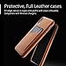 Mujjo Full Leather Wallet Case for iPhone Xr with Card Holder (Tan)
