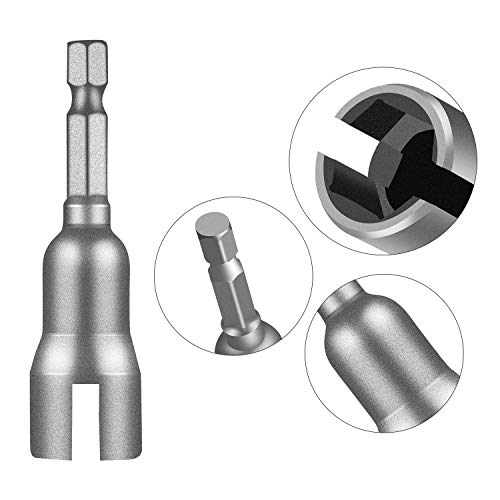 HEVERP Steel Power Wing Nut Driver Set,Slot Wing Nuts Drill Bit Socket Wrenches Tools Set,1/4 Inch Hex Shank Drills Bits for Panel Nuts,C Hook Bolts,Eye Screws (2 Pack)