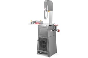 Hoteche 10-Inch Commercial Electric Meat Bandsaw - 550W, 9.5" Cutting Depth, 10" Cutting Width Ideal for Meat, Bone, and Frozen Food Processing