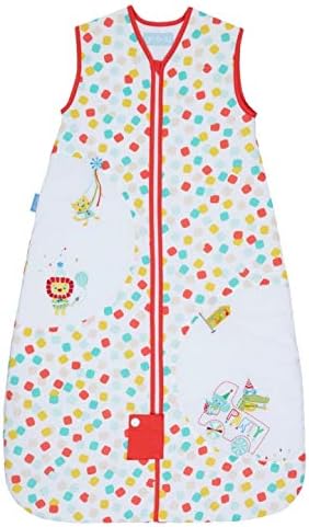 Grobag Party Animals 100% Cotton Summer 1.0 Tog Unisex Nursery Baby Sleeping Bag 18-36 Months Multi-Coloured