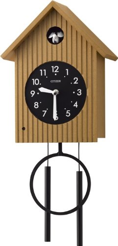 CITIZEN of simple design cuckoo clock cuckoo Grace 408 wood frame / light brown semi- gloss finish 4MJ408-006