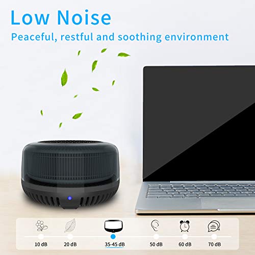 QUEENTY Air Purifier for Car, HEPA Car Air Purifier with Activated Carbon Filter, Mini Air Ionizer for Vehicles, Auto, Office and Small Space with Car Charger