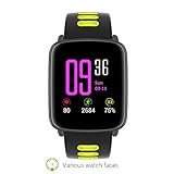 Smart Watch Waterproof Hear Rate Pedometet IP68 Water Resistant for Swimming Sports GV68 Bluetooth Smartwatches for Android and IOS (Green)