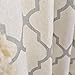 JINCHAN Moroccan Tile Print Curtains for Living Room Quatrefoil Flax Linen Blend Textured Geometry Lattice Grommet Window Treatment Set for Bedroom 50