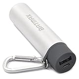 Batmax Universal Power Bank 3350mAh Compact Lipstick Size Mini Backup Power Protable Charger Compatible with Mobile Phones iPad iPhone Samsung USB Charged (Grey)
