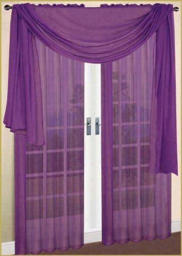 Sheer Window Curtains/drape/panels/treatment Purple 60"w X 90" Each (2piecs)