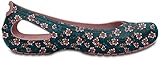 crocs Women's Kadee Graphic W Ballet Flat, Black/Floral, 6 M US
