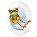 WANDKINGS® Toilet Lid Decal Frog with Lifesaver- 11.8 x 15.7 inch