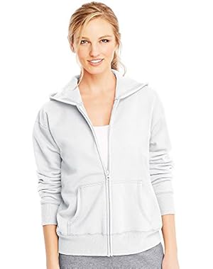 Hanes ComfortSoft EcoSmart Women's Full-Zip Hoodie Sweatshirt_White_XL