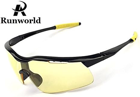 Runworld Men's HD Night View Driving Glasses Polarized Anti-Glare Rain Day Night Vision Cycling Sunglasses