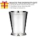 Klikel Mint Julep Cup Classic Beaded Trim Border Moscow Mule Kentucky Derby Julep Set of 2 – Stainless Steel 12oz