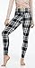 LMB Lush Moda Extra Soft Leggings with Designs- Variety of Prints Yoga Waist - 769YF Black White Plaid B5