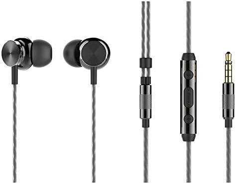 Jogging Sports In ear Metal Earphone with Deep Bass Sound Quality and Mic with Volume Controller Use for Iphone6, Iphone 6s, Samsung (black)