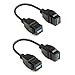 UseBean USB 3.0 Keystone Jack Inserts, [0.3ft 2 Pack] USB 3.0 Adapter USB A Female to Female Coupler Extension Cable Snap-in Connector Socket Adapter Port for Wall Plate Outlet Panel, Black