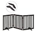 Total Win Freestanding Pet Gate for Dogs with 2PCS Support Feet, Foldable Wooden Dog Gates for Doorways Stairs, Indoor Pet Puppy Safety Fence, 24 Inches H, 60 Inches W, 3 Panels, Espresso