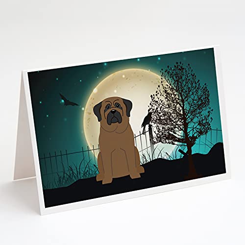 Caroline's Treasures BB2274GCA7P Halloween Scary Bullmastiff Greeting Cards and…