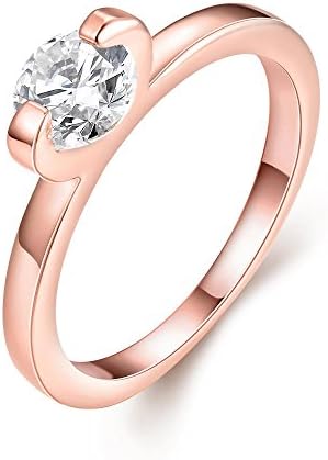 Women Charms Jewelry Rose Gold Zircon Classic Geometry Statement Rings