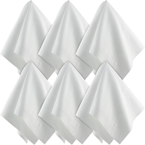 Large Microfiber Cleaning Cloths (15x15 Inch, 6 Pack) for Big TV
