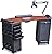 Dina Meri M603 Vented Manicure Nail Table Double Cabinet Cherry Top