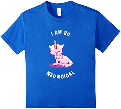 unisex-child Cute Caticorn Shirt Rainbow Caticorn Horn Tee 6 Royal Blue