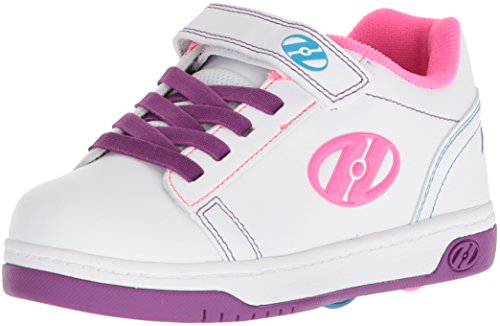 Heelys Girls' Dual UP X2 Tennis Shoe, White/Purple/neon Multi, 13c M US Little Kid