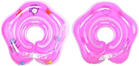 2 Pcs of Infant Baby Inflatable Swimming Ring Float Swimtrainer Infant Swim Accessories (Pink)