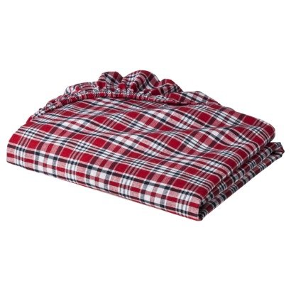 Plaids and Stripes Boys Red Plaids Crib Sheet