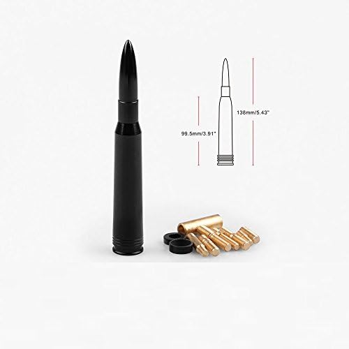Zantec 50 Cal Caliber Bullet Aluminum Short Antenna Black Kit for Ford F150