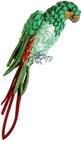 Allstate Life Size Tropical Paradise Green and Red Parrot Bird with Tail Feathers, 22.5"