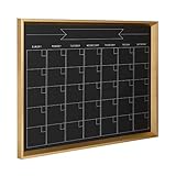 Kate and Laurel Calder Framed Magnetic Chalkboard Monthly Calendar, 21.5