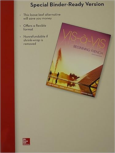 Loose Leaf Of Vis A Vis Beginning French And Connect With Wblm Access Card Amon Evelyne 9781259279157 Books Loose Leaf Of Vis A Vis Beginning French And Connect With Wblm Access Card Amon Evelyne 9781259279157 Books