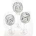 Hosley® Set of 3 Crackle Metallic Glass Tealight Holders 12 Inch, 10 Inch, 9 Inch Elegant Home Decor for Ambient Lighting and Stylish Centerpieces and Gift