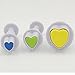 Gobaker Heart Shaped Plunger Cutter Molds Fondant Sugarcraft Cake Cupcake Toppers Decorating Tool DIY Mold, 3-Pack
