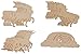 24 Pieces Unfinished Wooden Rainbow and Unicorn Cutouts for Crafts, Wood Slices