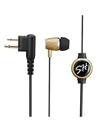 Radio de dos vías Auricular Headset Micrófono 1pin 2Pin Walkie Talkie auricular con PTT de larga desgaste y cristalina calidad de sonido FF Dorado
